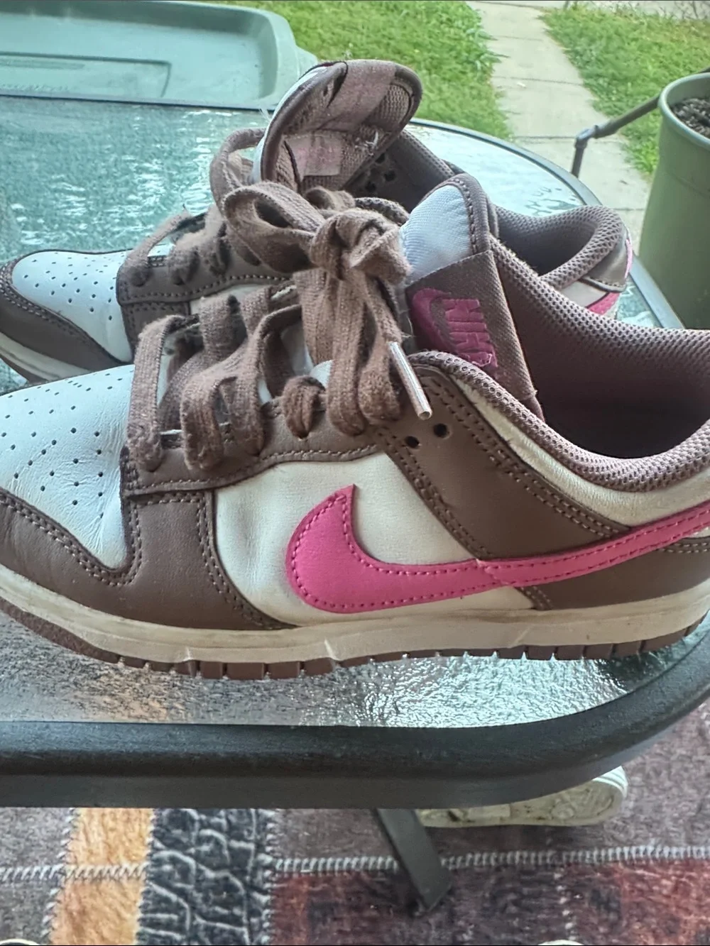 Nike Kids Brown, White & Pink High-Top Sneakers
